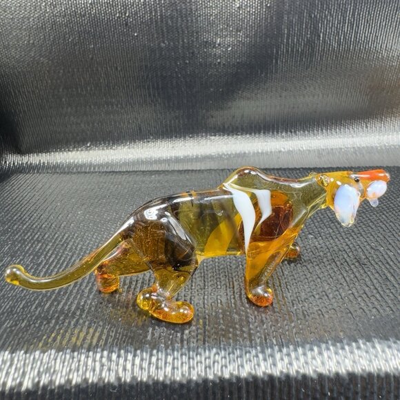 Venetian Art Glass Hand Blown Tiger Cat Hand Made Italian Glass Figurine Figure - Picture 9 of 14